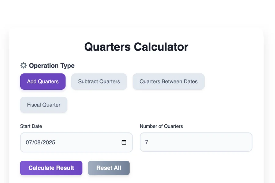Quarters Calculator