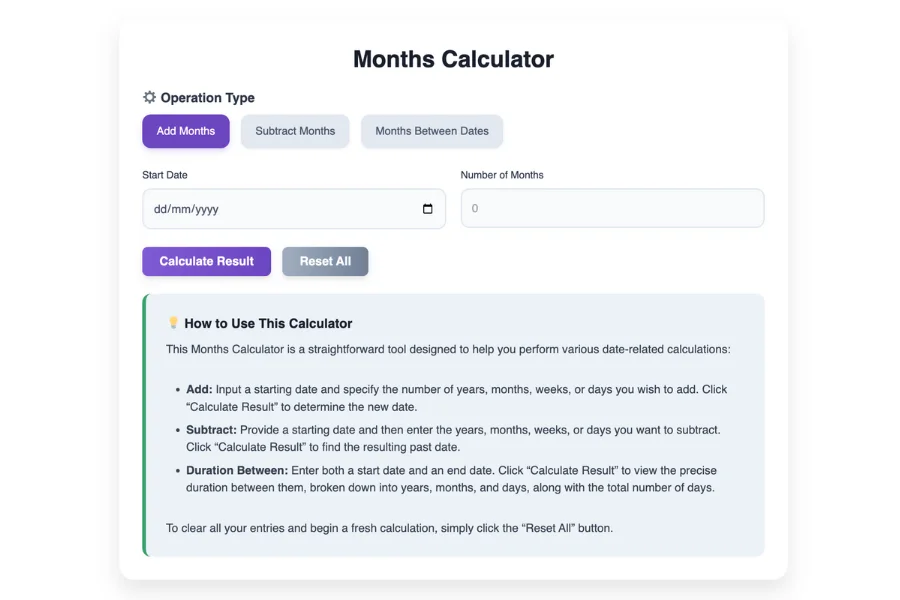 Months Calculator