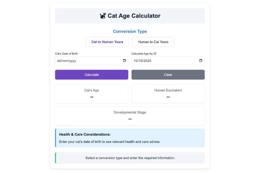 Cat Age Calculator
