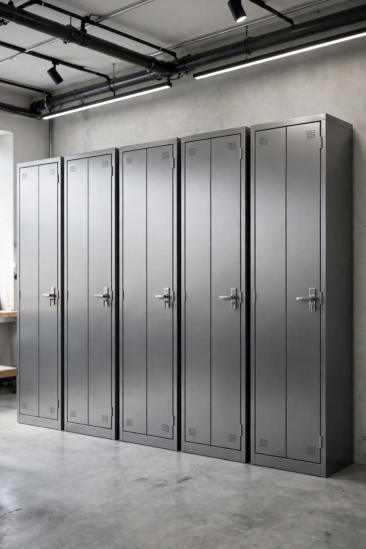 fit lockable floor-to-ceiling cabinets - garage makeover idea
