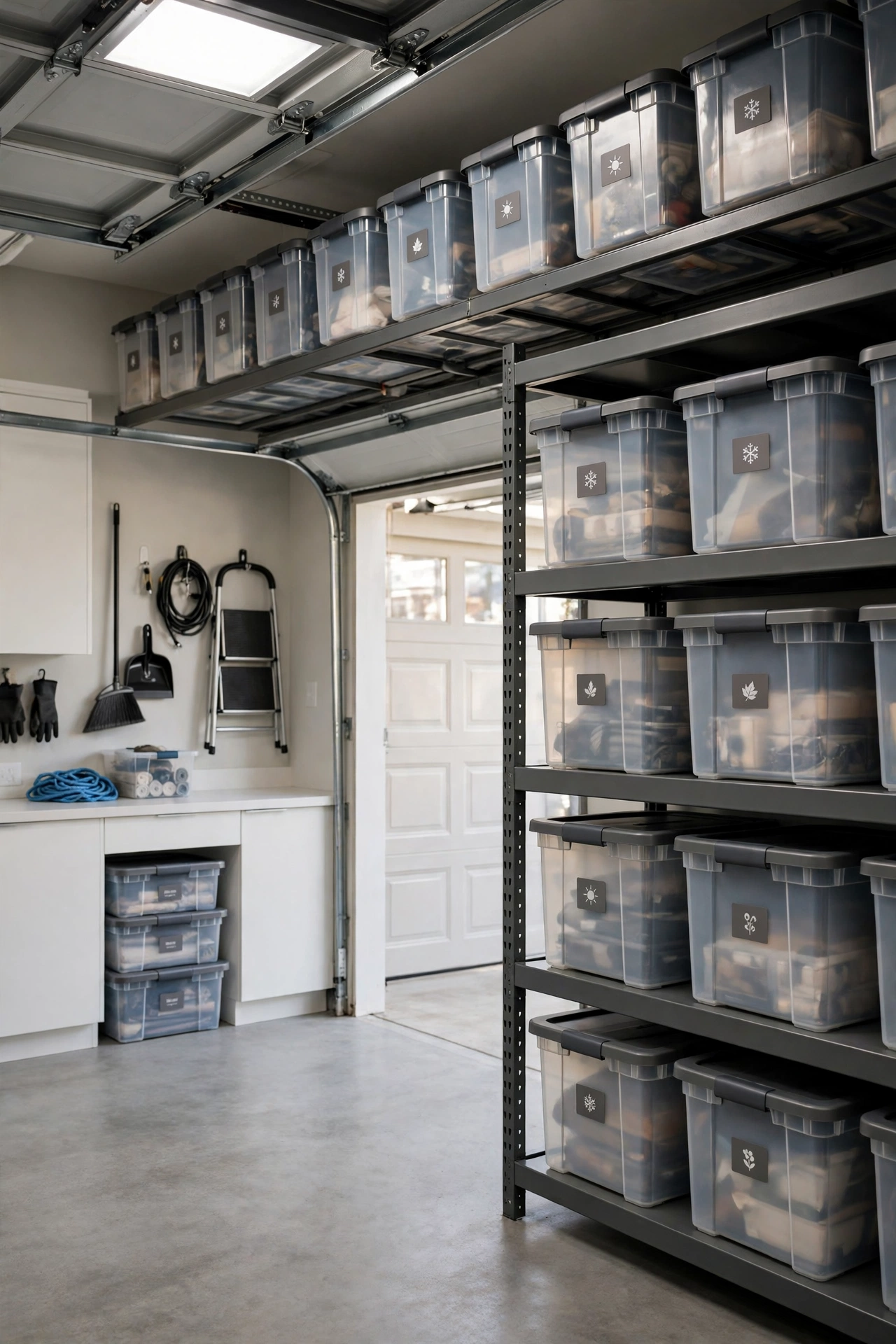 run a seasonal storage rotation system - garage makeover idea