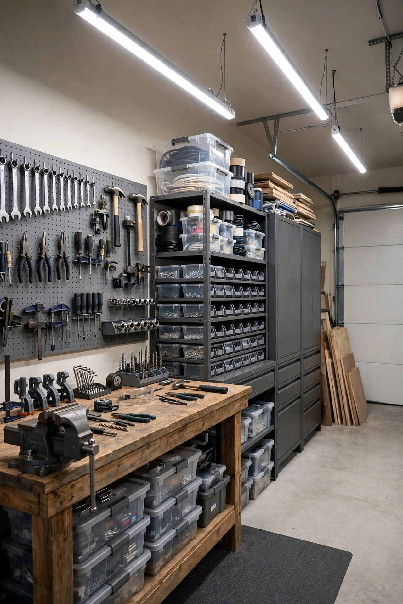 overhaul the lighting with bright leds - garage makeover idea