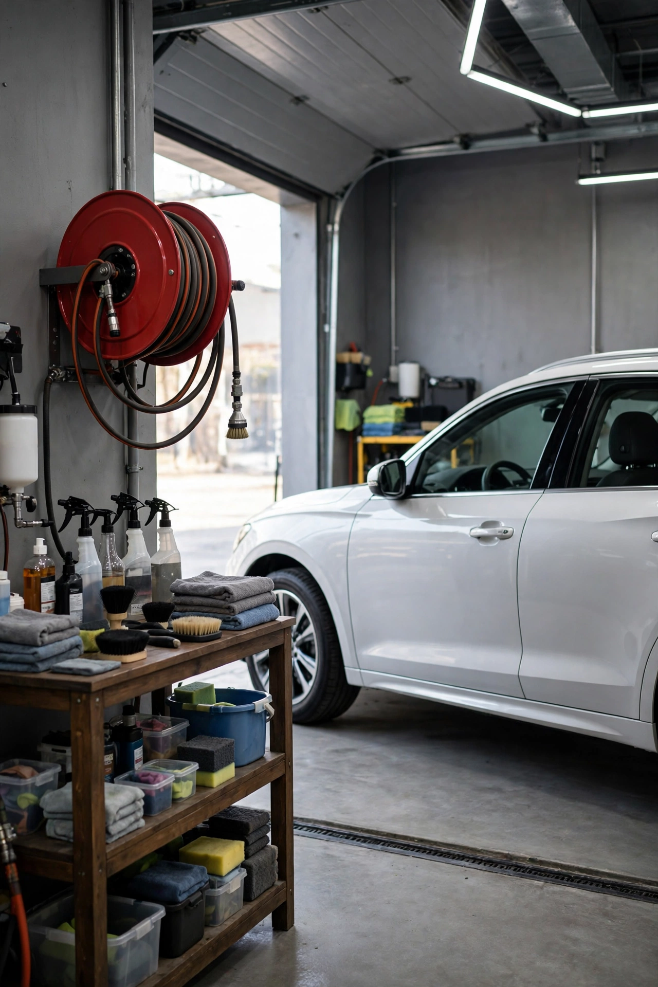 create a car wash and detailing bay - garage makeover idea