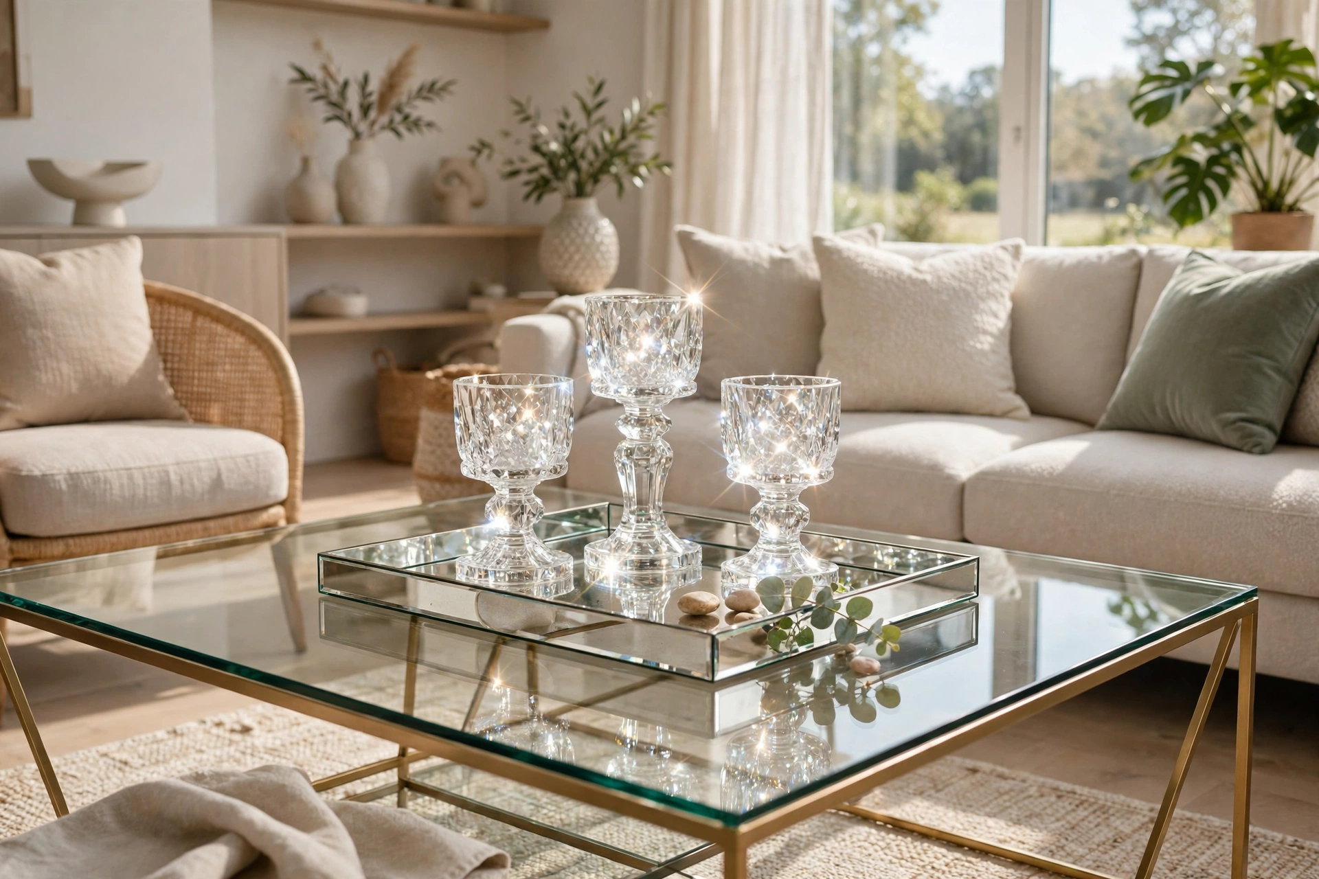 Add sparkle with a mirrored tray