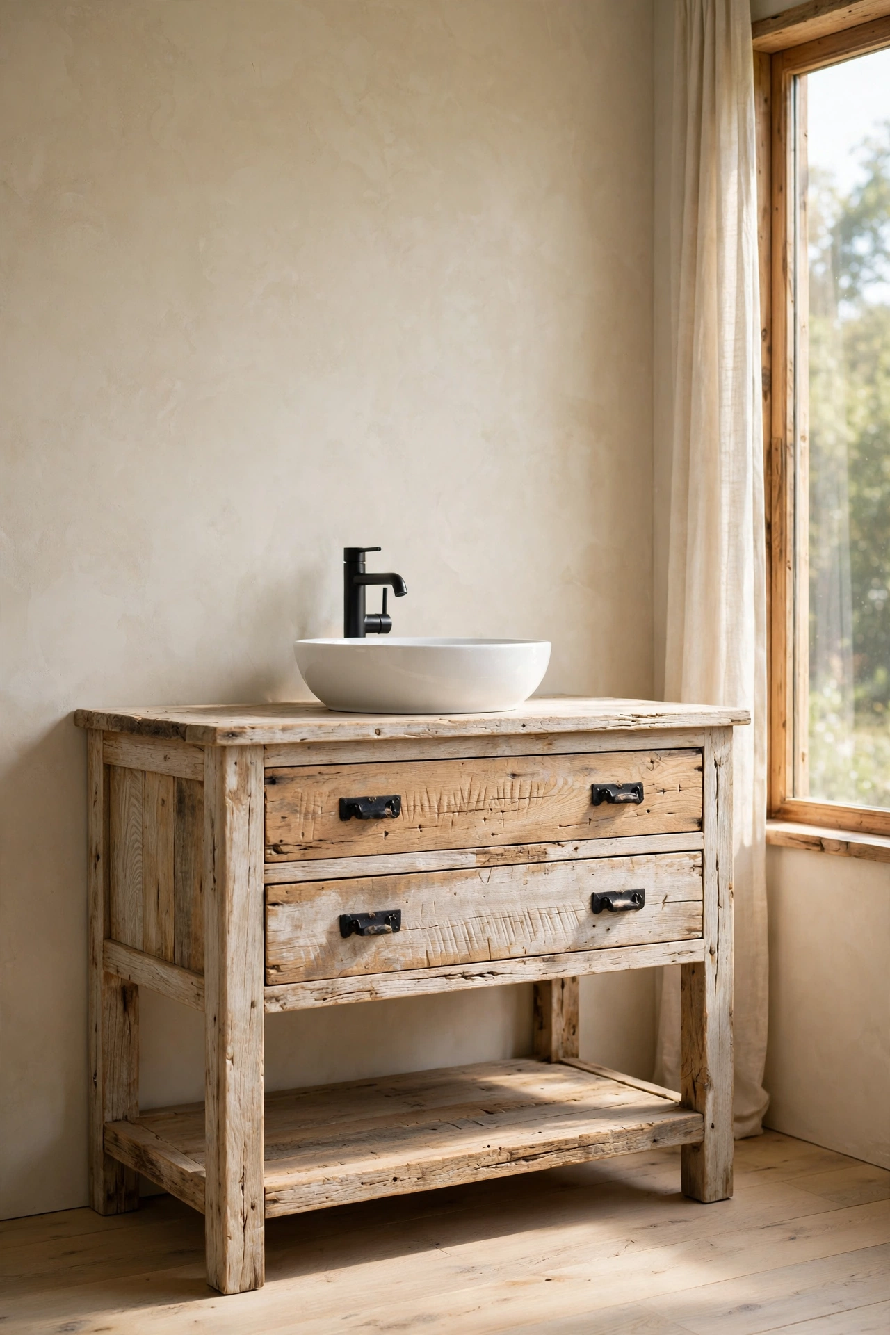 Reclaimed white oak vanity